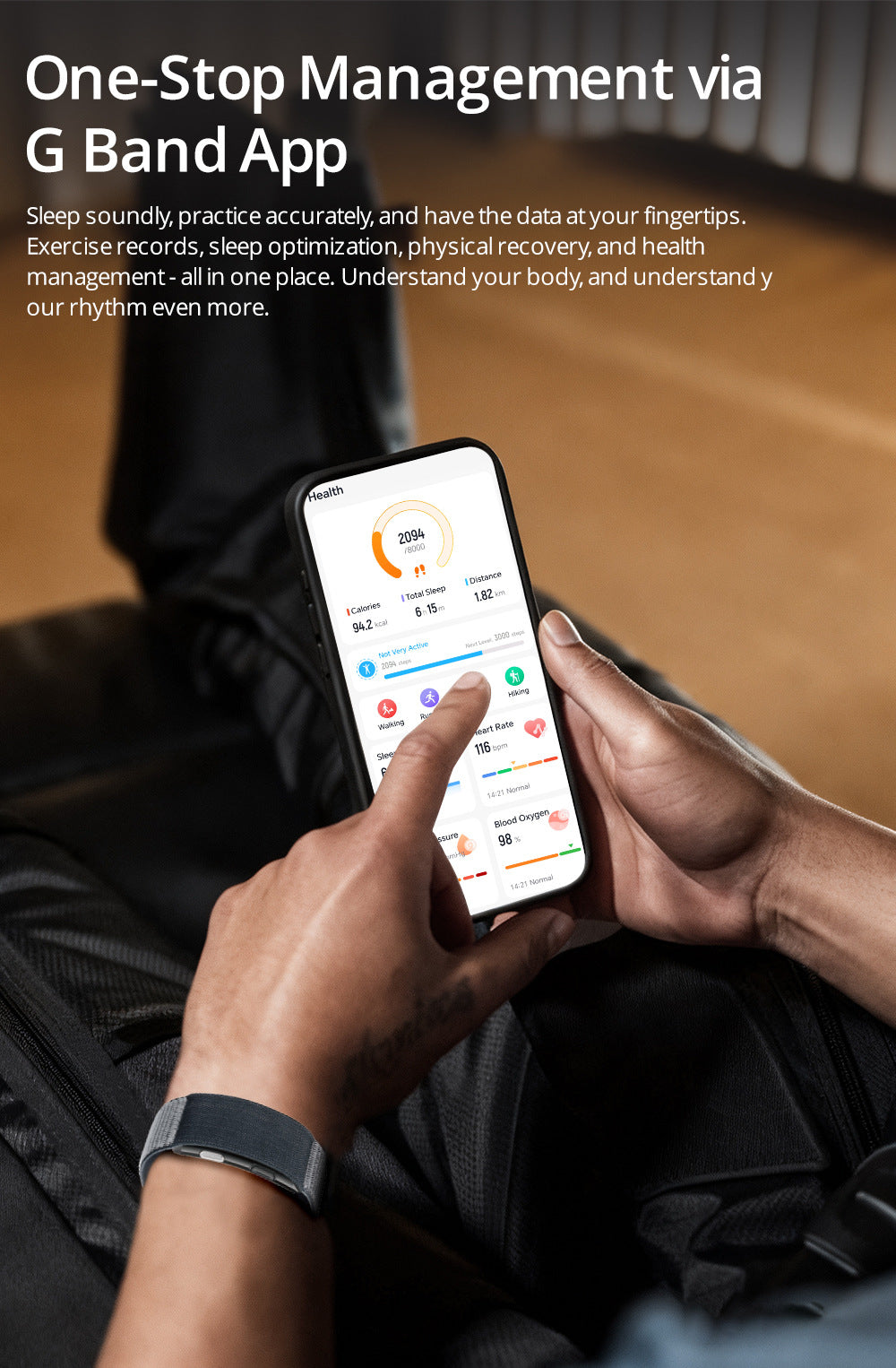 Datos de actividad y sueño en la app