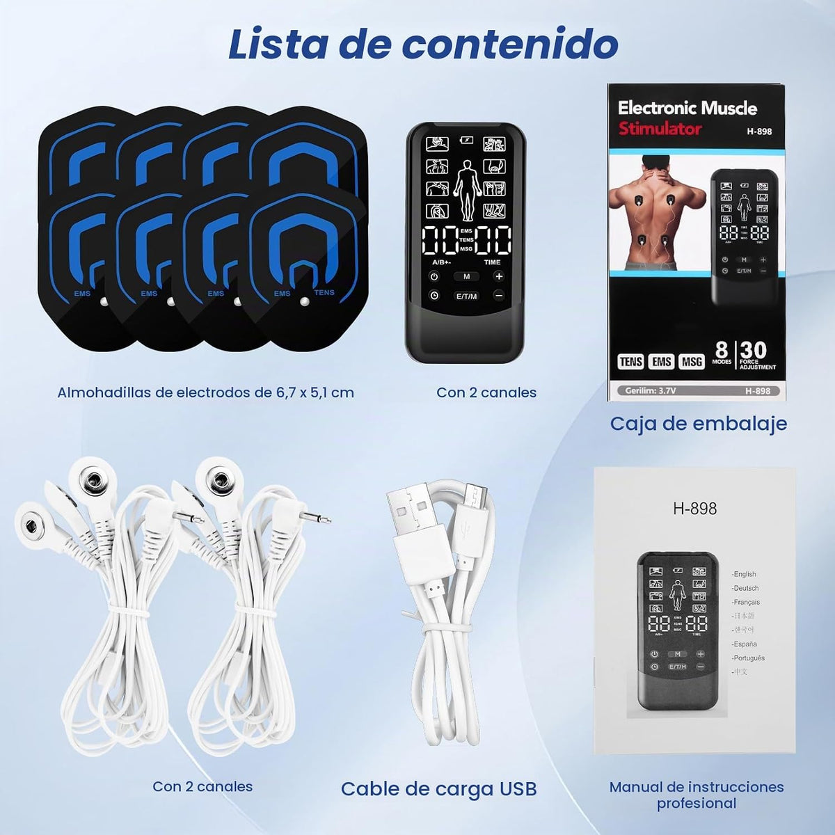 Electroestimulador muscular EMS – vista 2