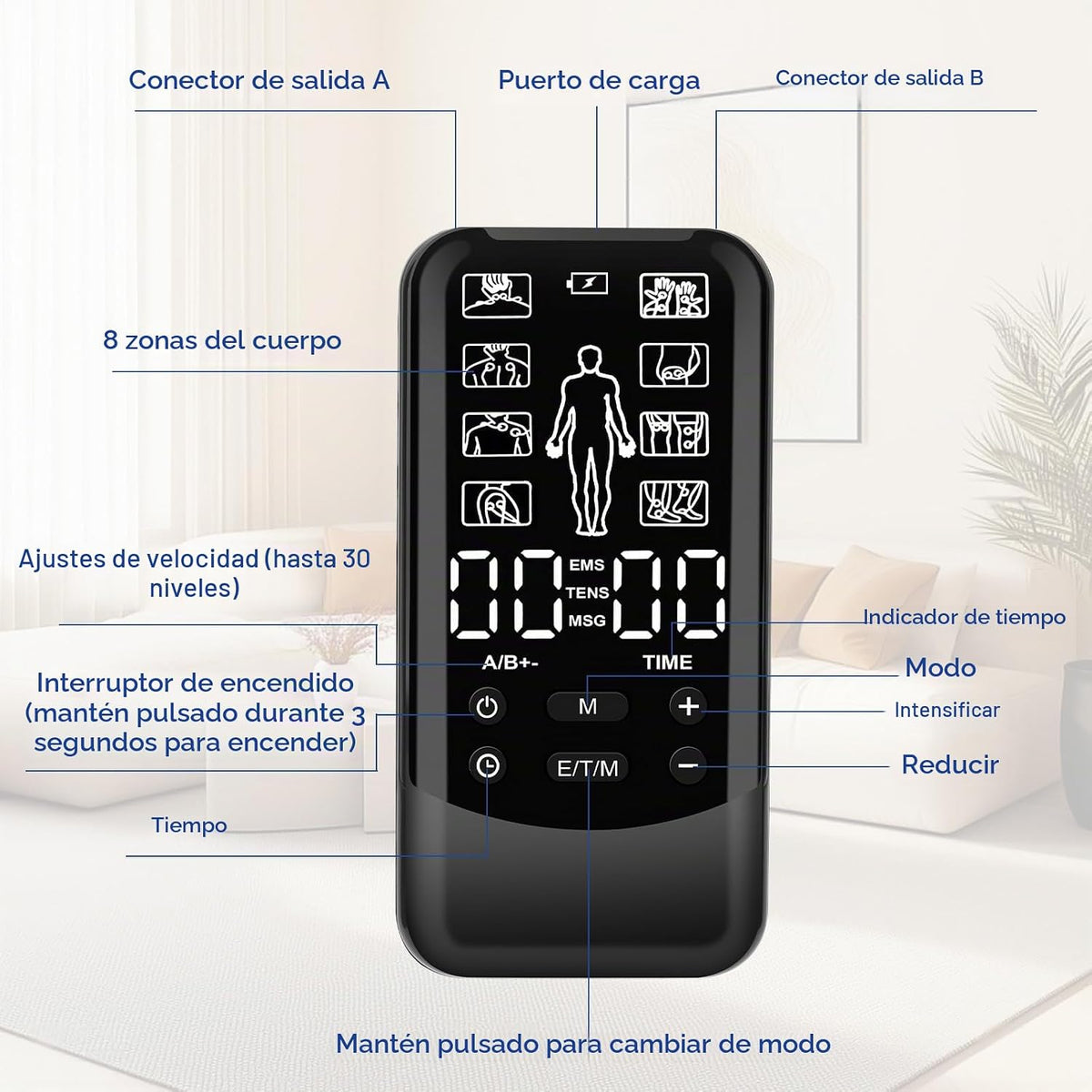 Electroestimulador muscular EMS – vista 3